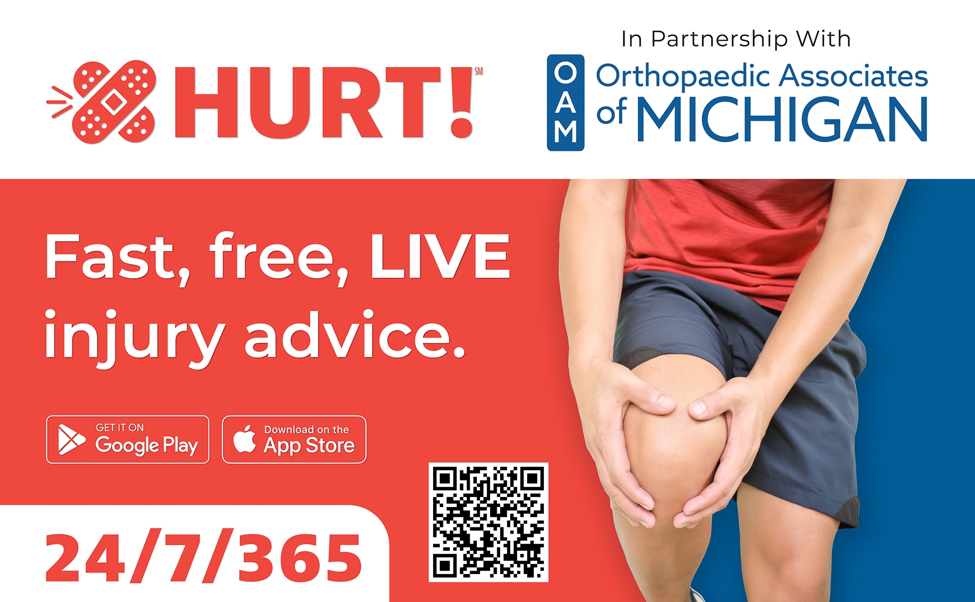 OAM Orthopaedic Associates Of Michigan Grand Rapids Hurt App Partner Banner